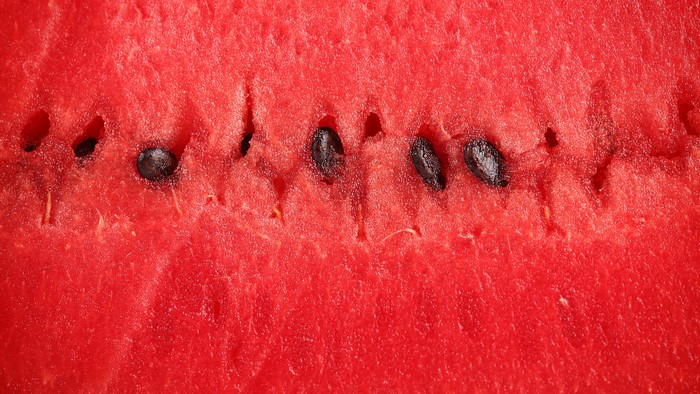 Close-up of Watermelon Flesh with Seeds