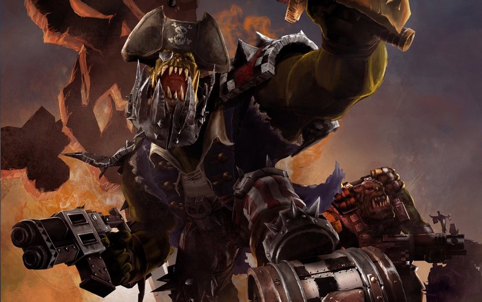Warhammer 40000 Ork Pirate with Guns