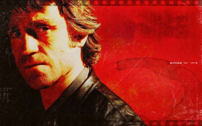 Vladimir Vysotsky portrait with red background