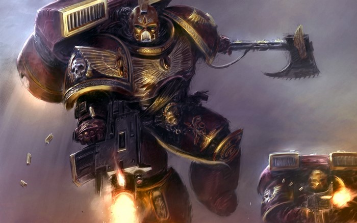 Warhammer 40000 Space Marines with Bolter and Axe