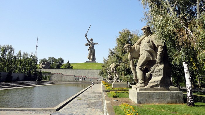 The Motherland Calls statue and sculptures in Volgograd