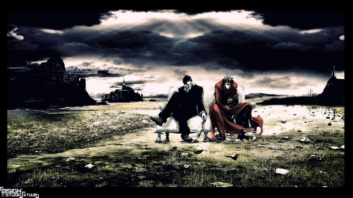Vash the Stampede and Nicholas D. Wolfwood from Trigun