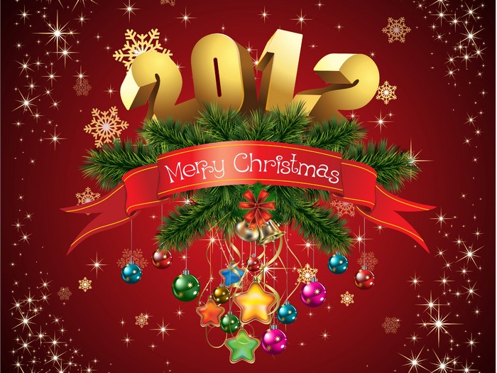 Merry Christmas 2012 holiday decoration