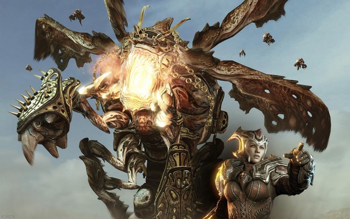 Gears of War creature and soldier