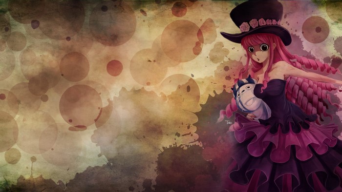 Perona from One Piece holding Chopper
