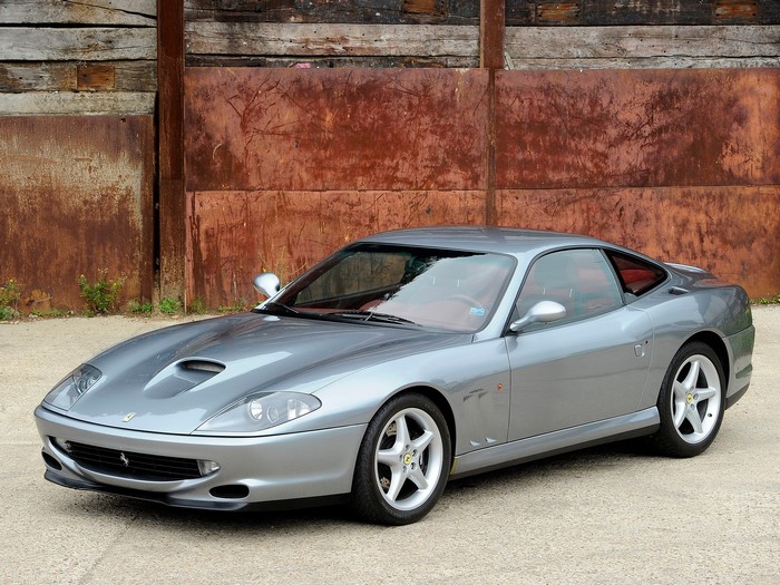 Silver Ferrari 550 Maranello parked outdoors