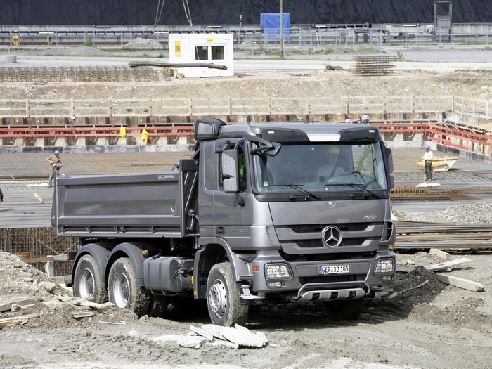 Mercedes-Benz dump truck at construction site