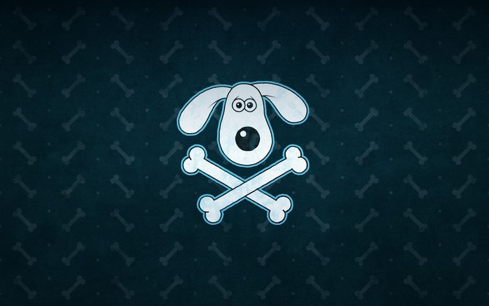 Dog skull and crossbones pattern