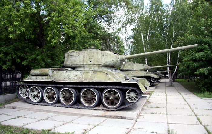 T-34 tanks on display