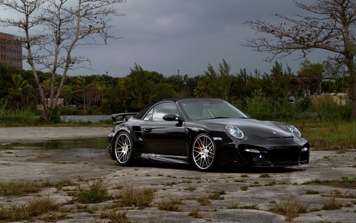 Black Porsche 911 Turbo S Convertible