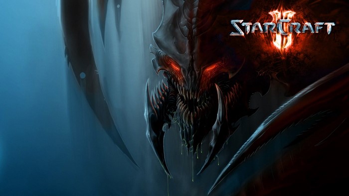 StarCraft II Zerg creature with StarCraft logo