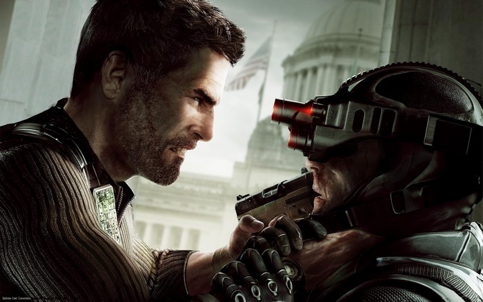 Sam Fisher from Splinter Cell confronts an enemy