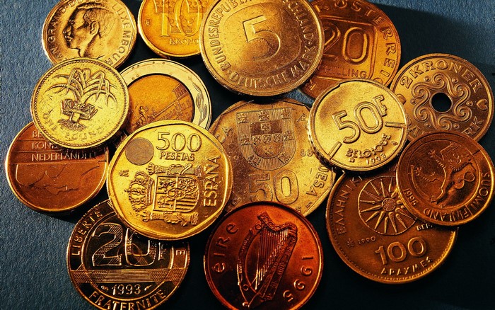 Collection of various international coins