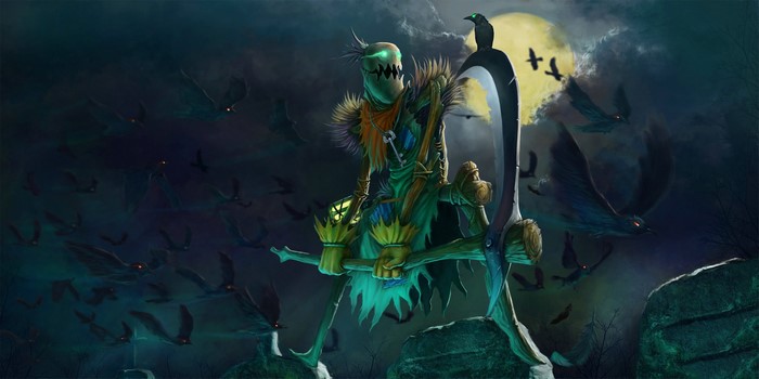 League of Legends Scarecrow with Scythe and Bats