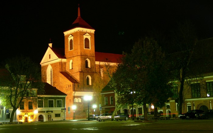 Church at night in the Baltics