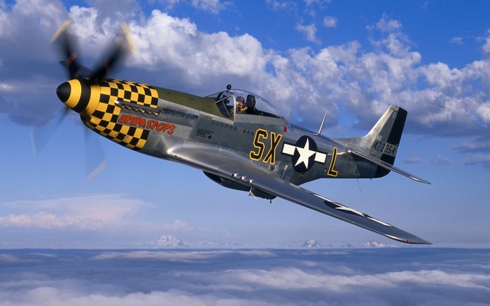 North American P-51 Mustang airplane in flight