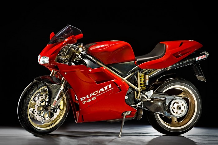 Red Ducati 748 Desmoquattro Motorcycle