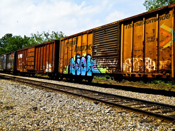 Graffiti on a train car