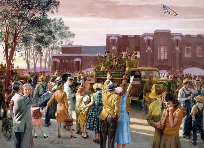 Soldiers Departing, Pictorial Art by Mort Kunstler