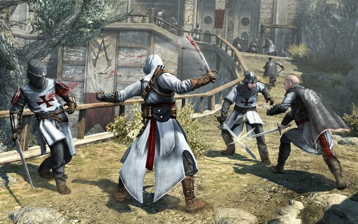 Assassin's Creed: Altair fighting Templars