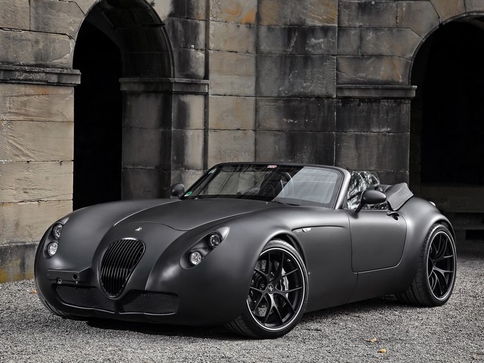 Matte black Wiesmann convertible sports car