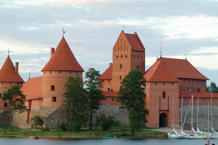 Trakai Island Castle on a lake