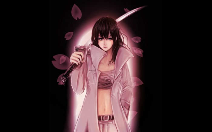 Kunieda Aoi from Beelzebub with a sword