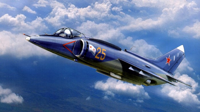 Blue Soviet Jet Fighter with Red Star Emblem