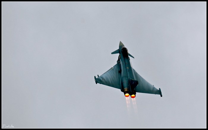 Eurofighter Typhoon fighter jet in flight