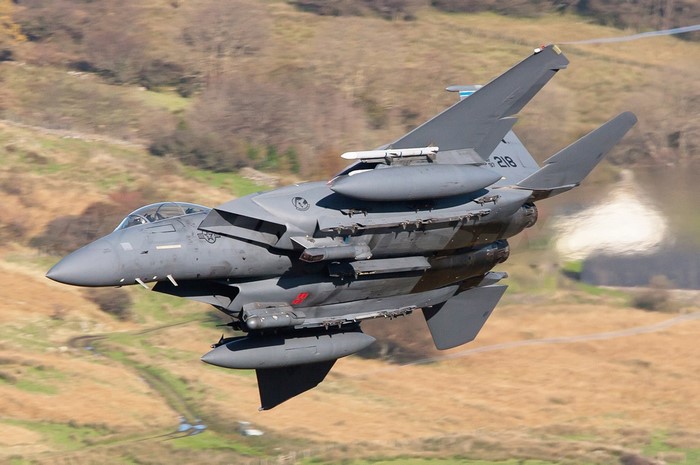 F-15 fighter jet in flight