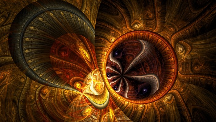 Abstract fractal art with warm colors