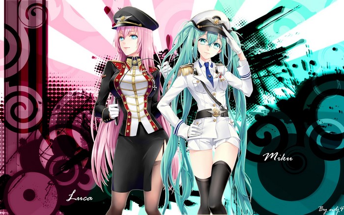 Kagamine Rin and Hatsune Miku from Vocaloid