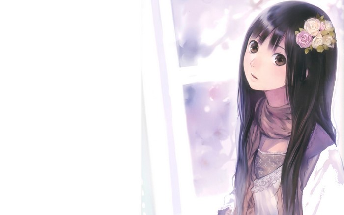 Girl with flowers in her hair