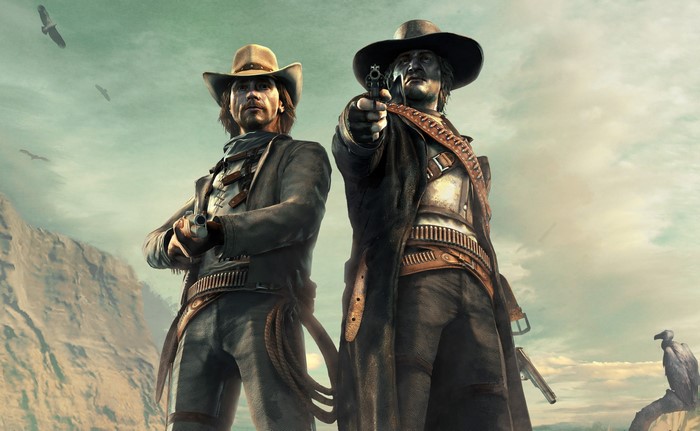 Two cowboys with guns in Call of Juarez