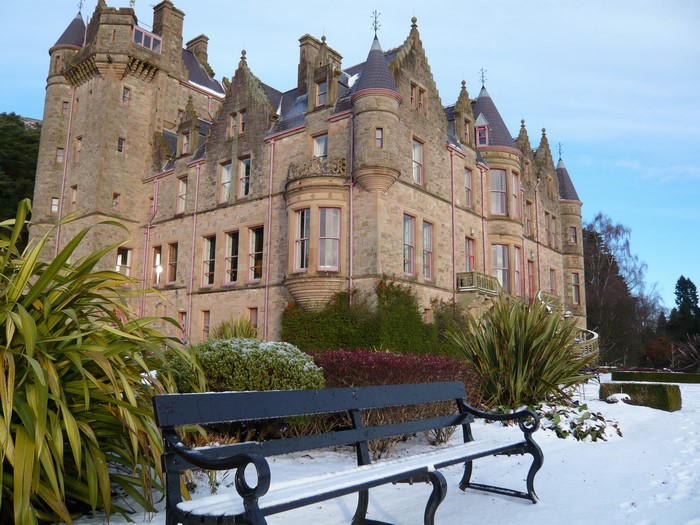 Belfast Castle in Northern Ireland during winter