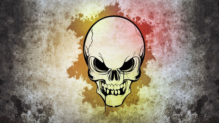 Skull with grunge background