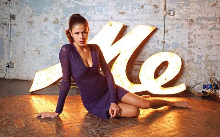 Jenna Pietersen in a purple dress