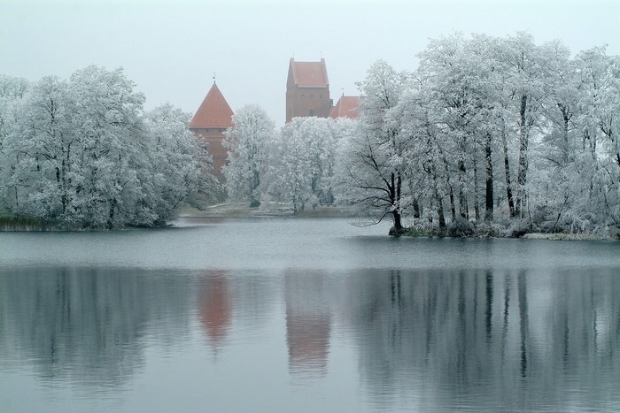 Trakai Island Castle in winter