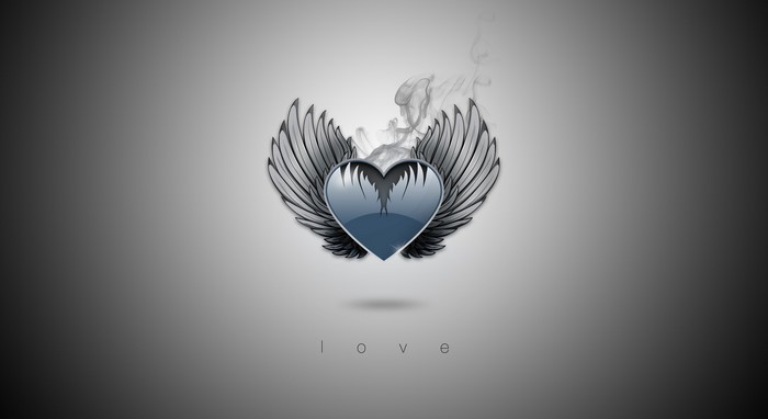Heart with Wings and Smoke