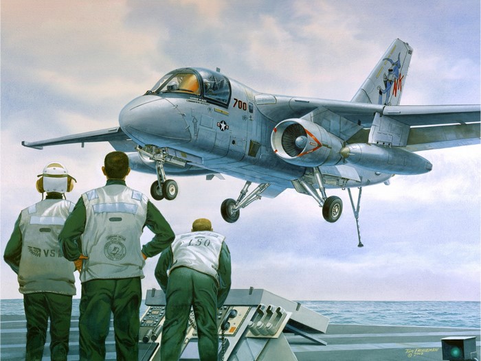 S-3 Viking Aircraft Landing on Aircraft Carrier