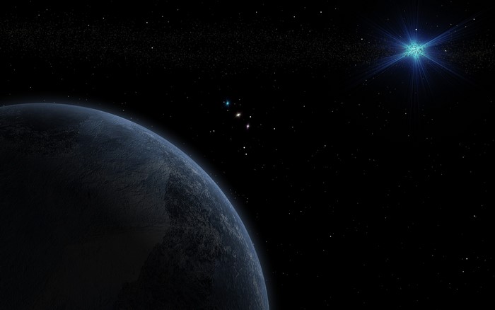 Planet and Stars in Space