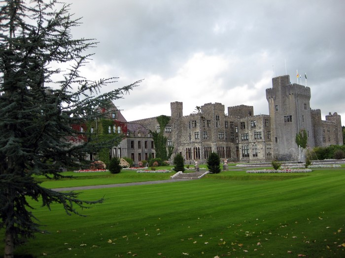 Ashford Castle Ireland with manicured lawns