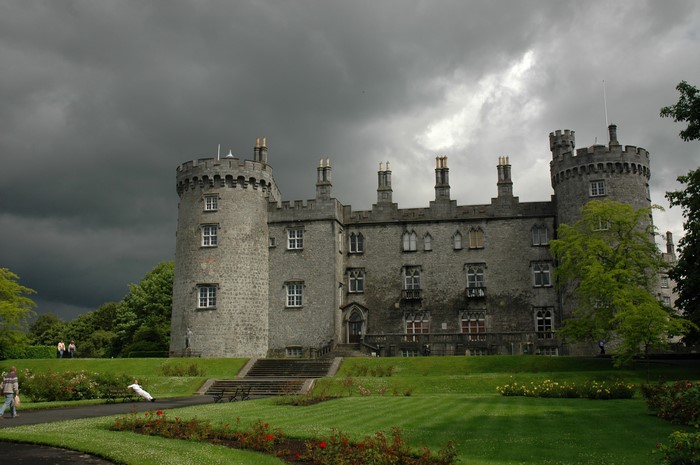 Kilkenny Castle, Ireland under stormy skies