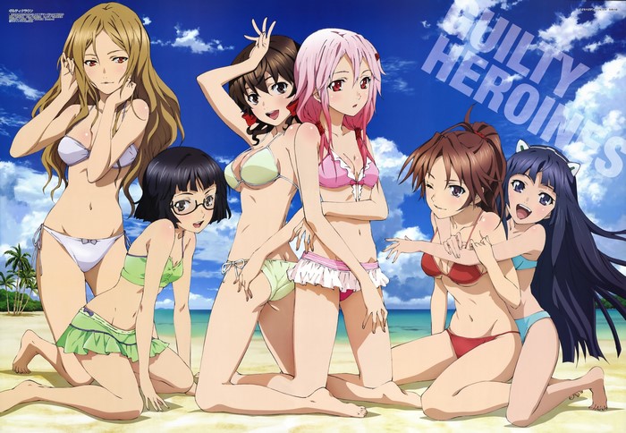Guilty Crown Heroines on a Beach