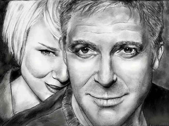 George Clooney and Renee Zellweger portrait
