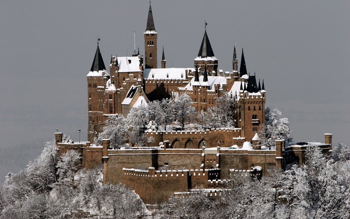 Hohenzollern Castle in Germany during winter