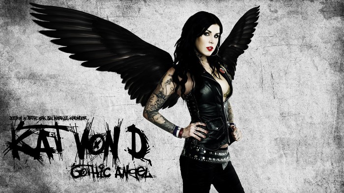 Kat Von D with Black Wings