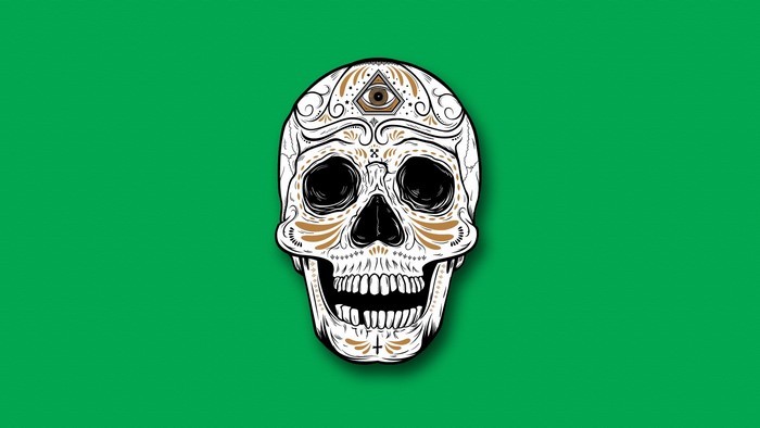 Sugar skull with eye of providence
