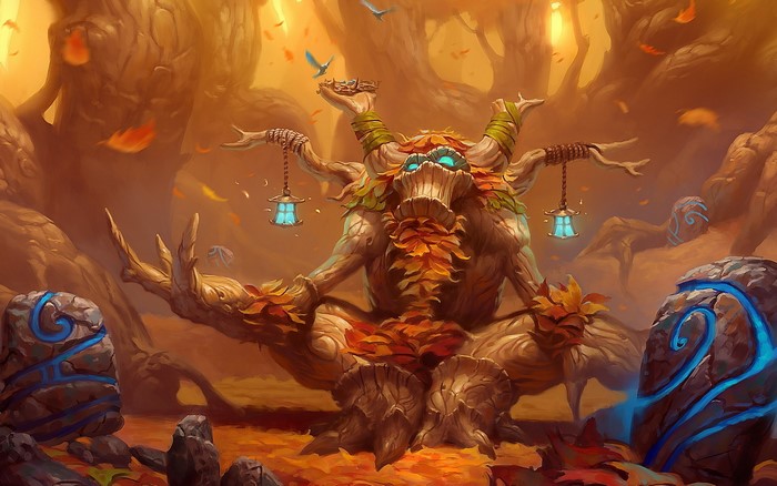 Tree creature with lanterns in World of WarCraft