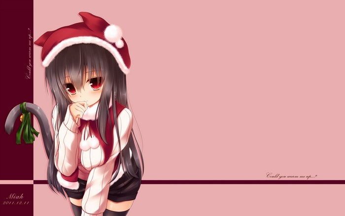 Neko Girl in Christmas Outfit